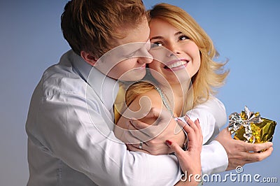 Young happy attractive couple Stock Photo