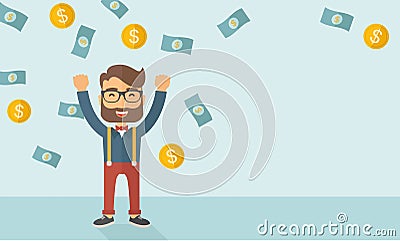 Young happy businessman Vector Illustration