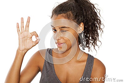 Gesture for delicious Stock Photo