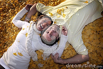 Young Happy Smiling Attractive Interracial Couple Stock Photo