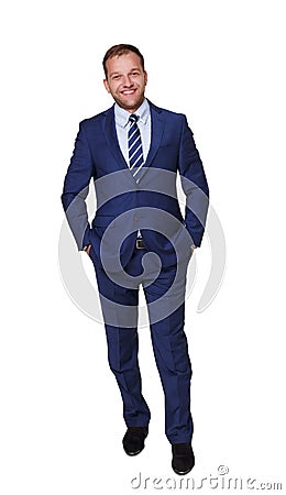Young happy succesful businessman isolated on white Stock Photo