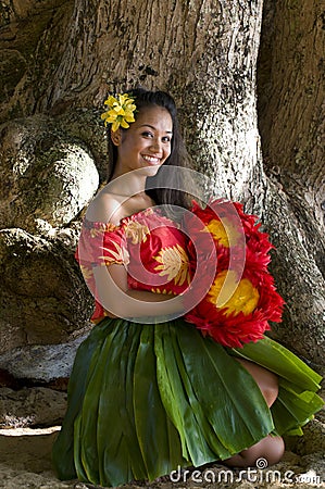 Young Hawaiian girl Stock Photo