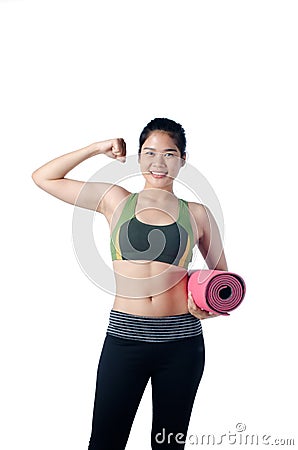 Young and Healthy Woman Love working out Stock Photo