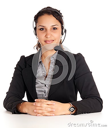 Young helpline agent Stock Photo