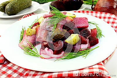 Young herring salad Stock Photo