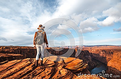 Young hiker at the Glen Canyon Stock Photo