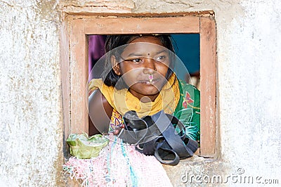Young indian tribal woman Editorial Stock Photo