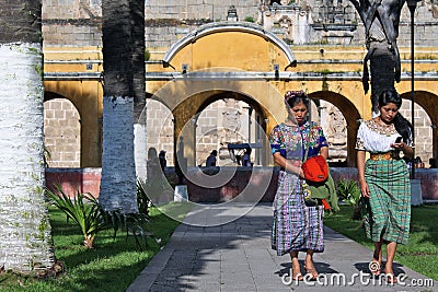 Young Native Women in Traditional Costume Editorial Stock Photo