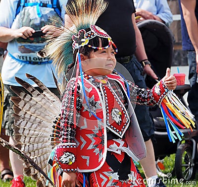 Young Indigenous Dancer At Edmonton`s Heritage Days Editorial Stock Photo