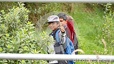 Young indigenous men in Ecuador Editorial Stock Photo