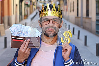 Young investor making a good profit Stock Photo