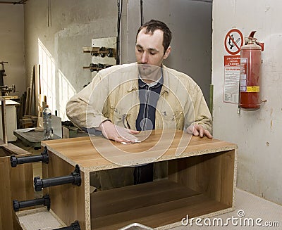 Young joiner Stock Photo