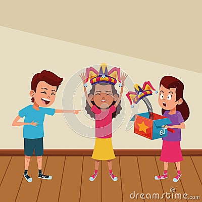 Young kids avatar carton character Vector Illustration