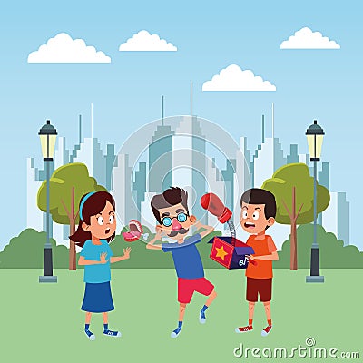 Young kids avatar carton character Vector Illustration