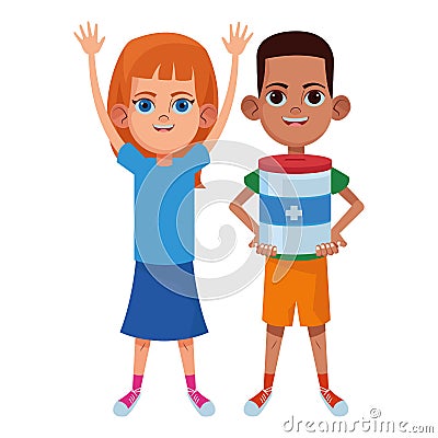 Young kids avatar carton character Vector Illustration