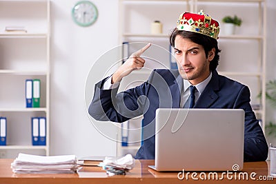 The young king businessman working in the office Stock Photo