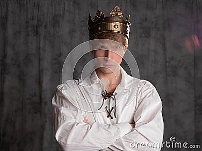 A young king, a man from the people usurped the throne. Stock Photo