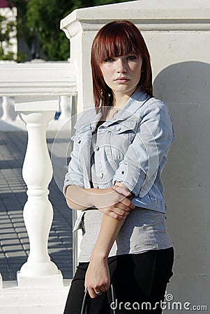 Young lady in jacket [02] Stock Photo