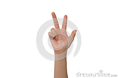Young Ladys Right Three Fingers Stock Photo