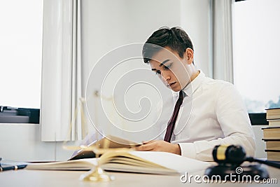 Lawyer work in the office. Stock Photo