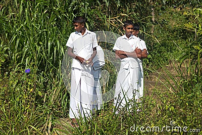 Young local boys on tea plantation Editorial Stock Photo