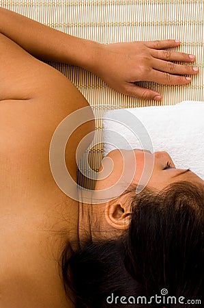 Young lovely female with spa Stock Photo