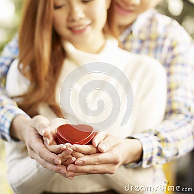 Young loving asian couple Stock Photo