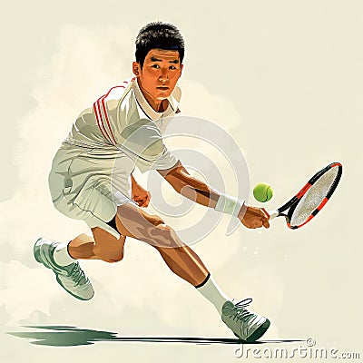 athlete playing tennis in action Stock Photo