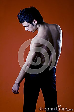 Young Male Back Stock Photo