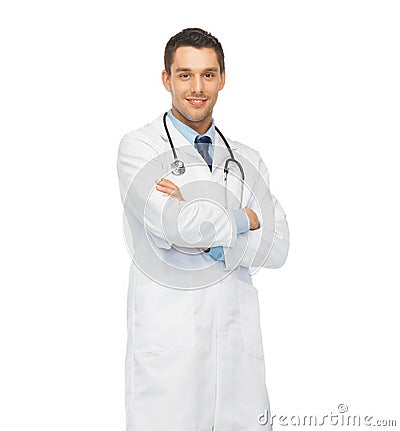 Young male doctor with stethoscope Stock Photo