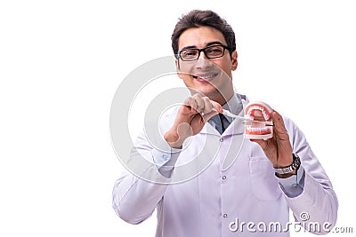 Young male doctor stomatologist isolated on white Stock Photo