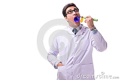 Young male doctor stomatologist isolated on white Stock Photo