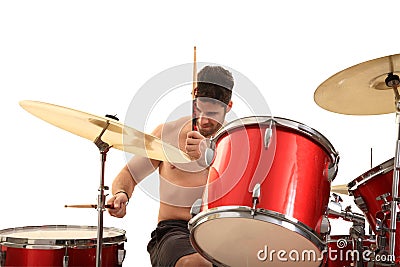 Young male drummer Stock Photo