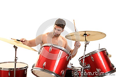 Young male drummer Stock Photo