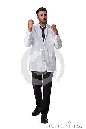 Male doctor holding fists Stock Photo