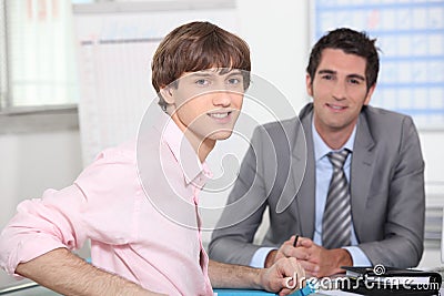 Young man at appointment Stock Photo
