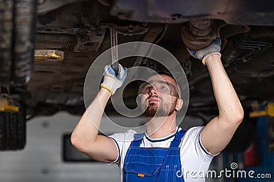 A young man auto mechanic Stock Photo