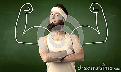 Skinny student wants muscles Stock Photo
