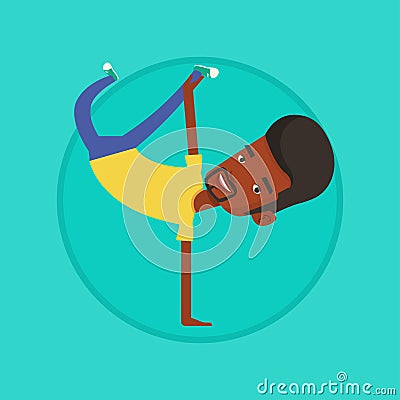 Young man breakdancing vector illustration. Vector Illustration