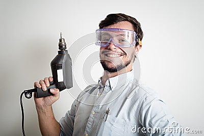 Young man bricolage working Stock Photo