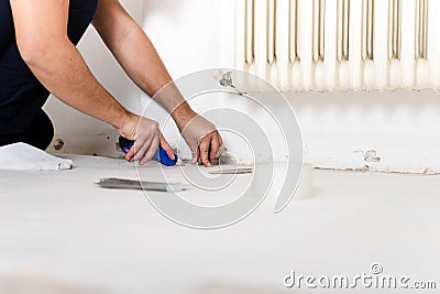 Young man bricolage working Stock Photo