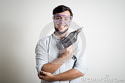 Young man bricolage working Stock Photo