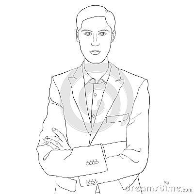 Young man in a business suit. vector illustration Vector Illustration