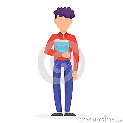 Young man character. Handsome adult guy in fashion clothes Vector Illustration