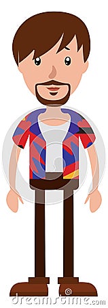 The young man with a colorful shirt illustration vector Vector Illustration