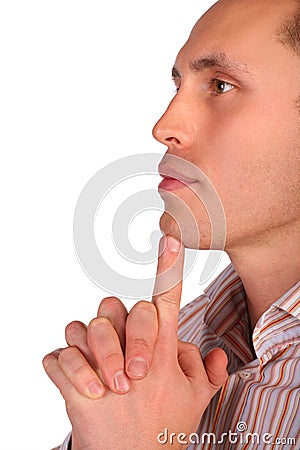 Young man concentration Stock Photo