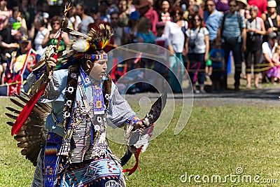 Native American Young man dancer with full regalia-Stock photos Editorial Stock Photo