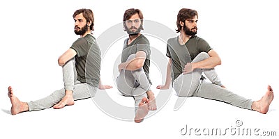 Young man doing yog Stock Photo