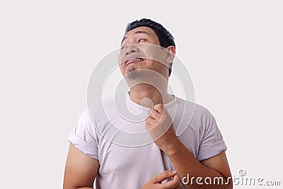 Young Man Feels Stifling Hot Stock Photo