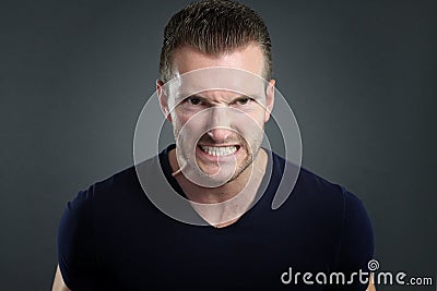 Young man furious Stock Photo